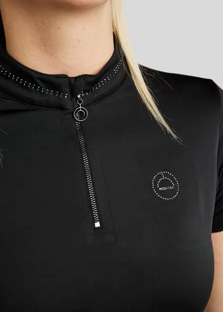 Junior MoBlair polo con Gun Metal Crystals - Negro