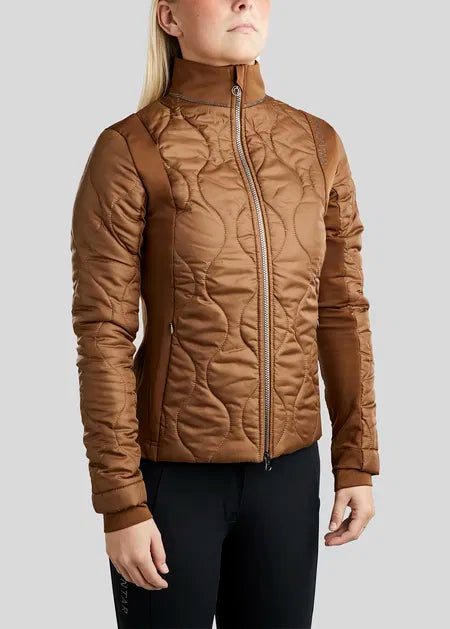MoMary Gun Metal Crystals Hybrid Jacket - Toffee