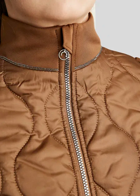 MoMary Gun Metal Crystals Hybrid Jacket - Toffee