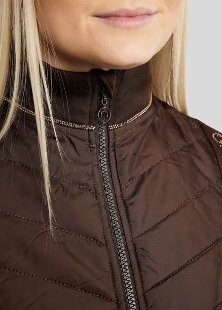 MoMari Chaqueta Hybrid con Rosegold Crystals - Marrón