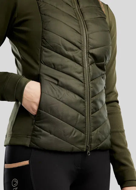 MoMari Chaqueta Hybrid con Rosegold Crystals - Olive