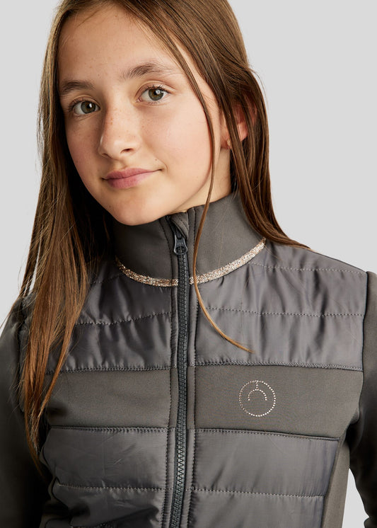 MoLila Junior chaqueta hibrido con detalles Champagne - Gris
