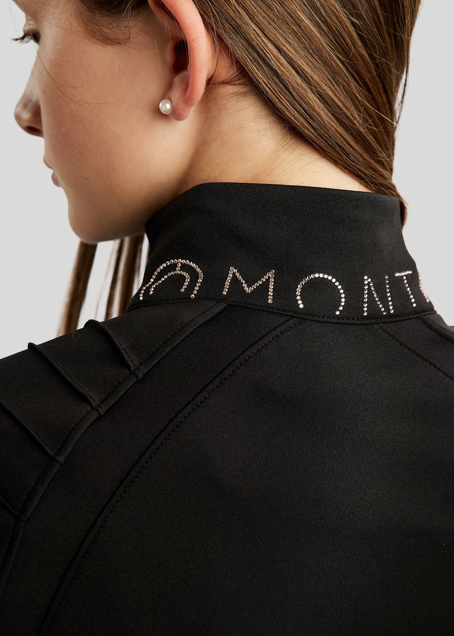 MoPearl Junior Chaqueta Montar con Gun Metals Cristals - Negro