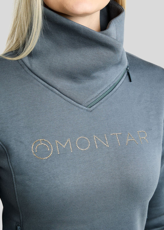 MoNaja Sudadera Montar con Cuello Alto y Cristales Golden Quartz - Dark Slate