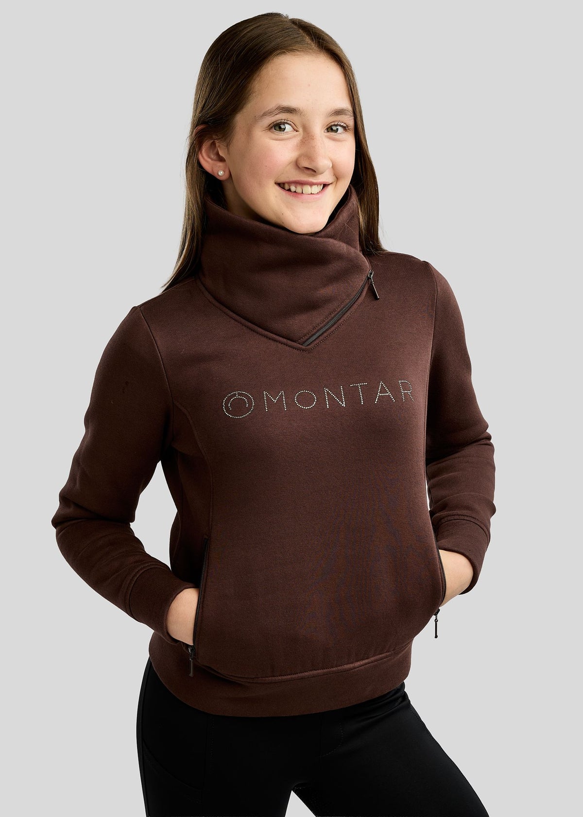 MoNaja Junior Sudadera con Cuello Alto y Cristales Golden Quartz - Black Peony