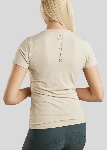 MoWendy T-Shirt con Lasercut Logo - Warm Light Grey
