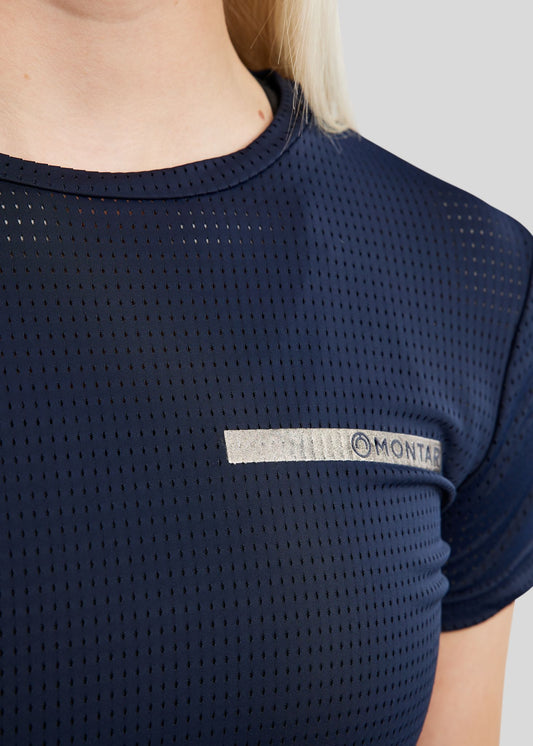 MoTilley Camiseta laser cut Ligera, Transpirable y Estilo Deportivo - Navy