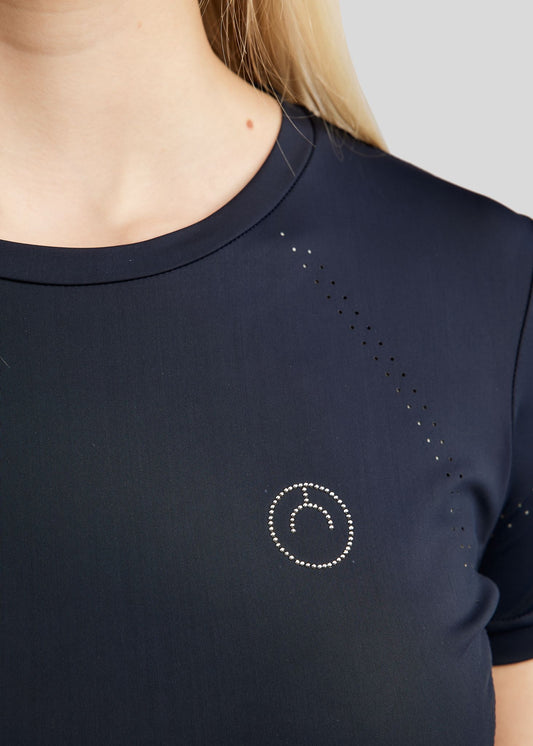 MoZike Refined camiseta laser cut - Navy