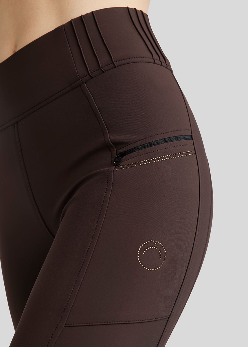 MoRosie junior pintucks pull on with crystals brown F/G