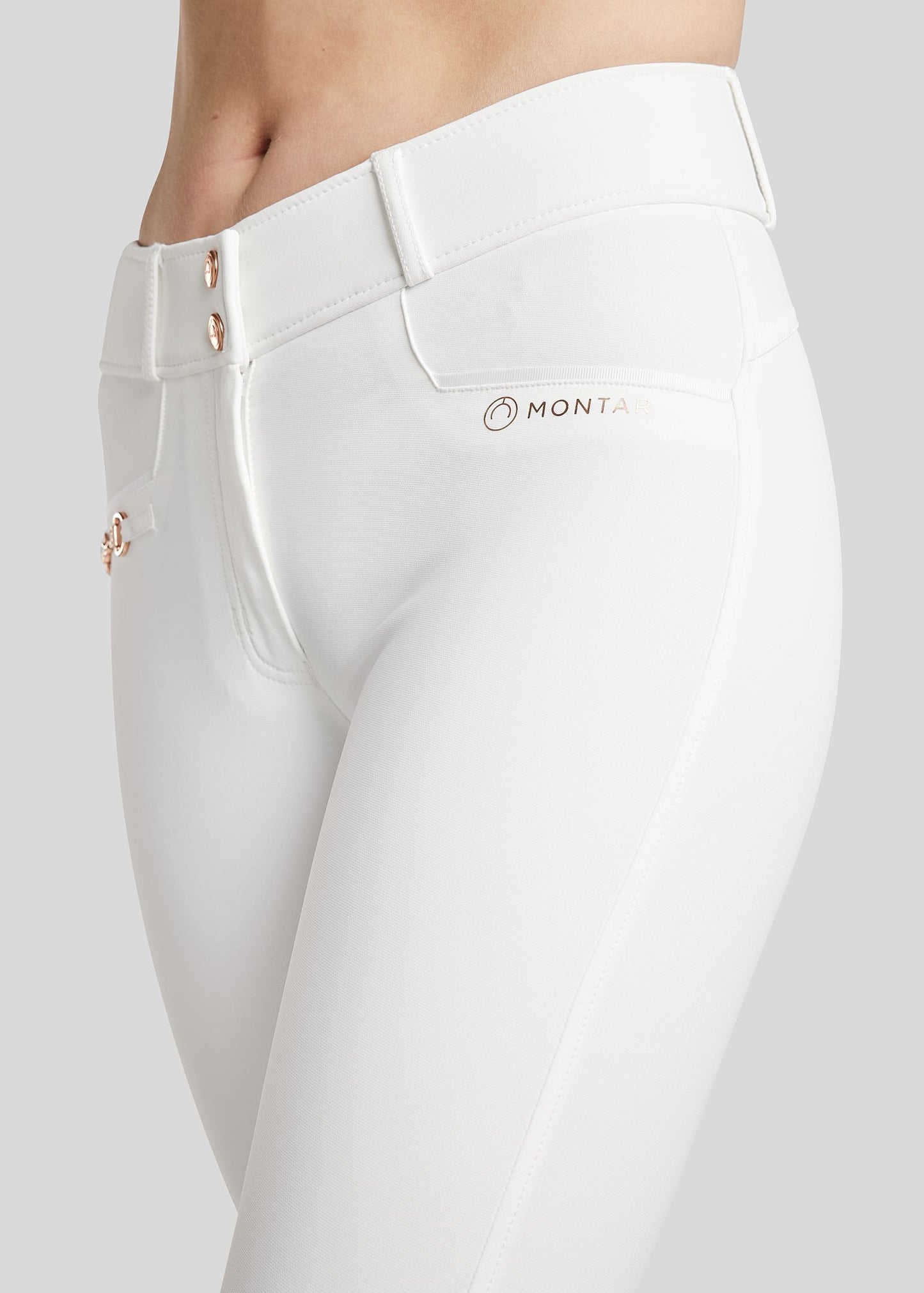 Molly Yati pantalon Highwaist Rosegold Edition Full Grip - Blanco
