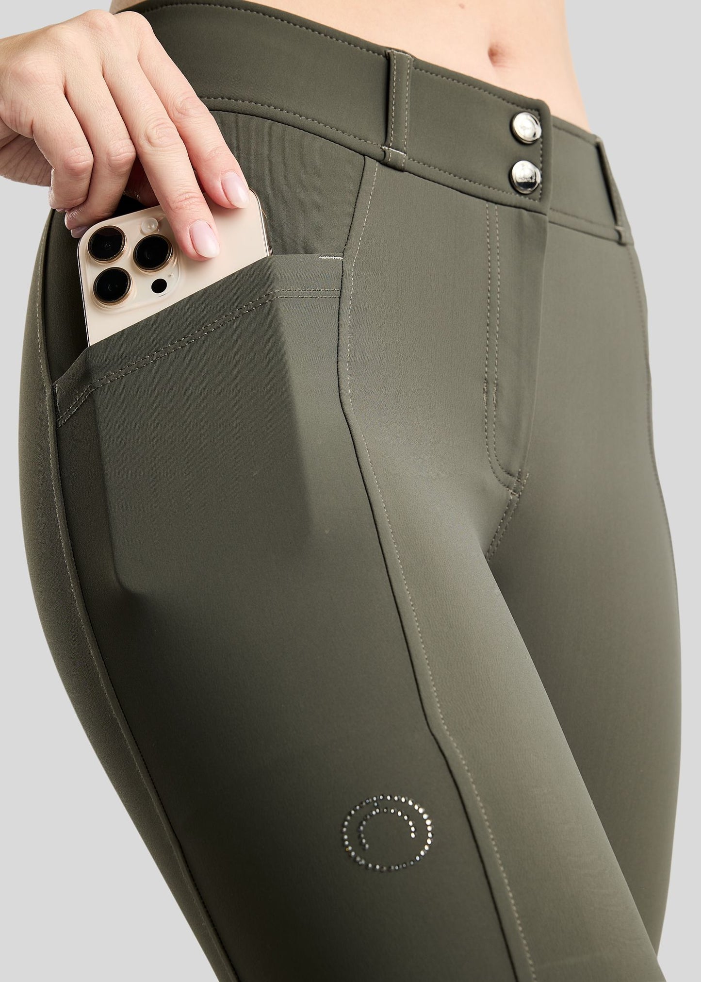 MoZida REFINED Pantalones con Gun Metal Crystals F/G - Forest Green
