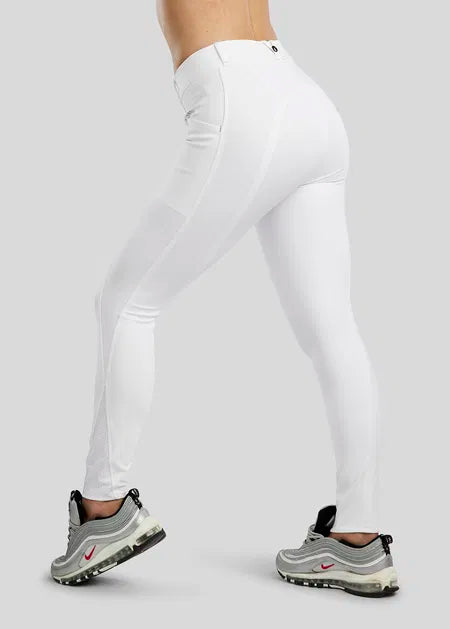 MoZida REFINED pantalones con Gun Metal Crystals KNEEGRIP - Blanco