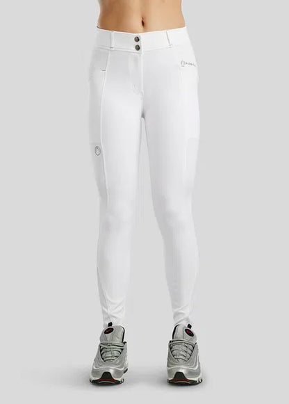 MoZida REFINED pantalones con Gun Metal Crystals KNEEGRIP - Blanco