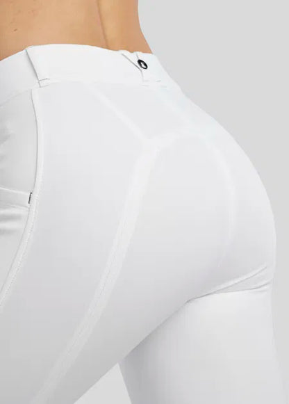 MoZida REFINED pantalones con Gun Metal Crystals KNEEGRIP - Blanco