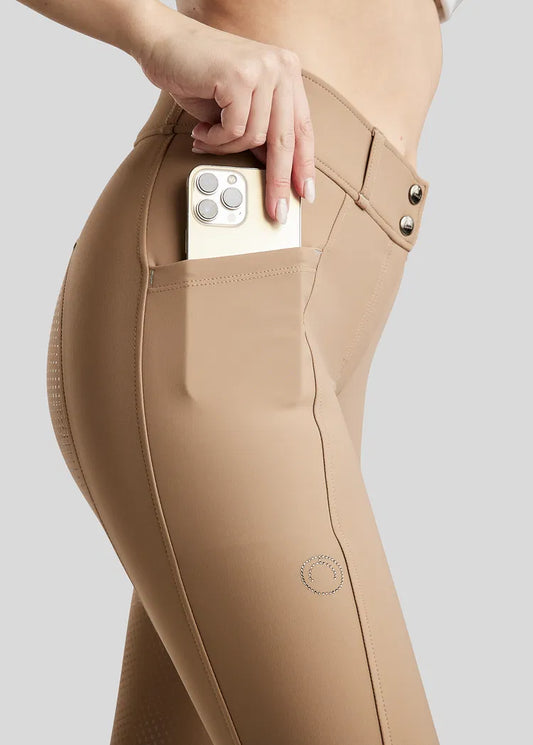 MoZida REFINED pants with Gun Metal Crystals FG - Latte