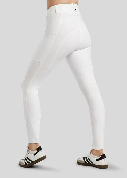 MoElaine pantalones con Lasercut Logo F/G - White