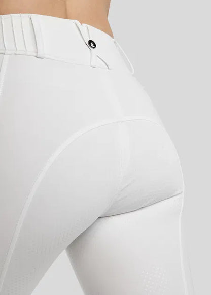 MoZuna REFINED pantalones con pliegues y Gun Metal Crystals F/G - Blanco