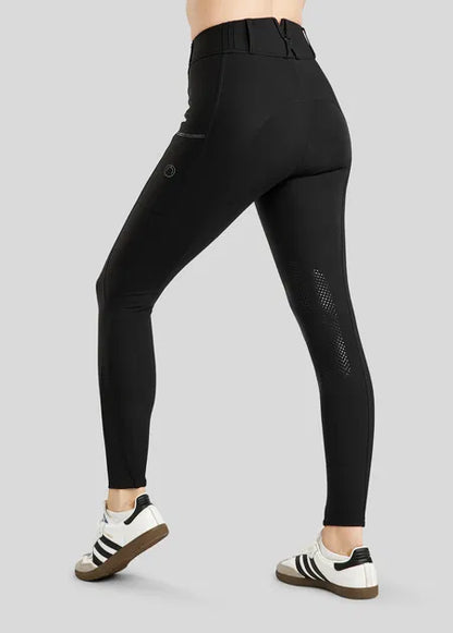 MoZuna REFINED pantalones con pliegues y Gun Metal Crystals KNEEGRIP - Negro
