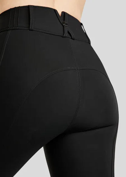 MoZuna REFINED pantalones con pliegues y Gun Metal Crystals KNEEGRIP - Negro