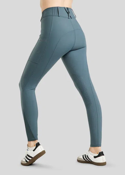 MoZuna REFINED pantalones con pliegues y Gun Metal Crystals KNEEGRIP -  Dark Slate