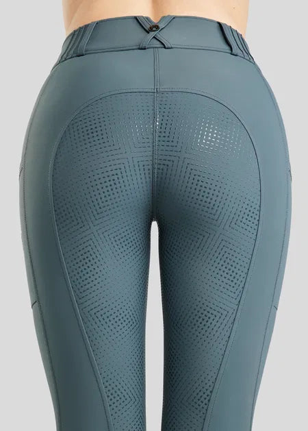 MoZuna REFINED Breeches w. Pintucks and Gun Metal Crystals Dark Slate F/G