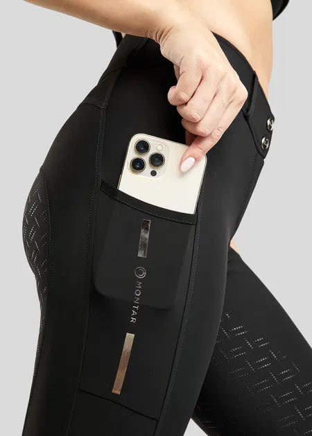 MoStar Summer Breeches w. Foil Logo Stripe and Mesh Black F/G