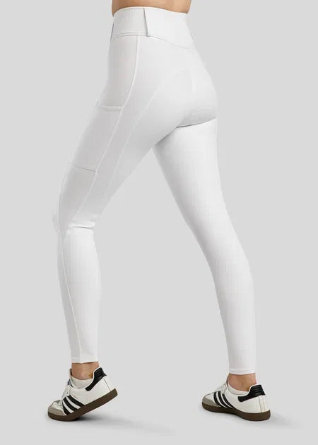 MoElaine Legging con Lasercut Logo F/G - White