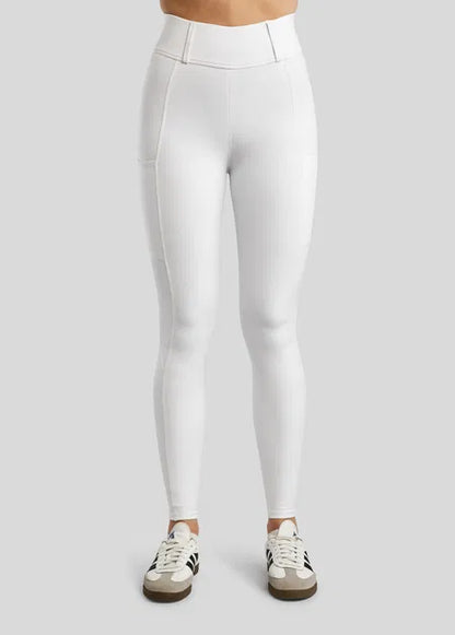 MoElaine Legging con Lasercut Logo F/G - White