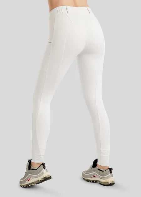 MoZuna REFINED Legging equitación con pintucks y Gun Metal Crystals F/G - Blanco