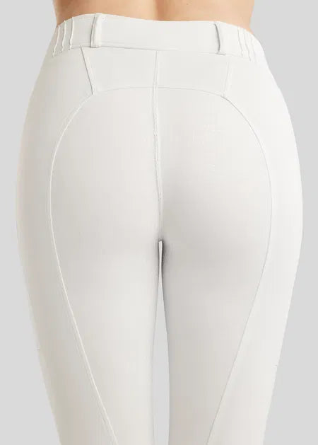 MoZuna REFINED Legging equitación con pintucks y Gun Metal Crystals F/G - Blanco