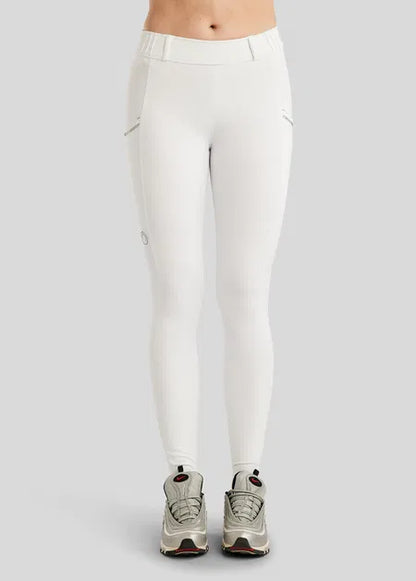 MoZuna REFINED Legging equitación con pintucks y Gun Metal Crystals F/G - Blanco