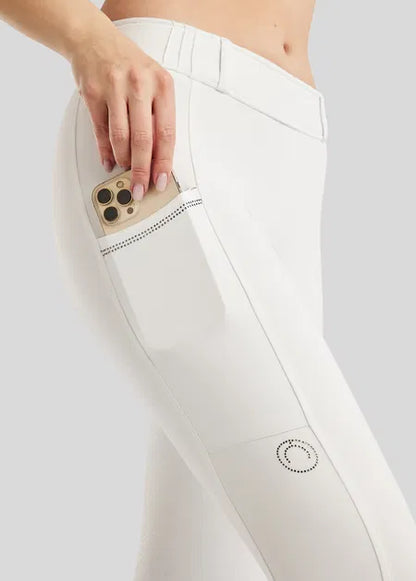 MoZuna REFINED Legging equitación con pintucks y Gun Metal Crystals F/G