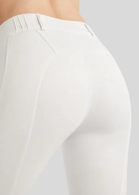 MoZuna REFINED Legging equitación con pintucks y Gun Metal Crystals F/G - Blanco