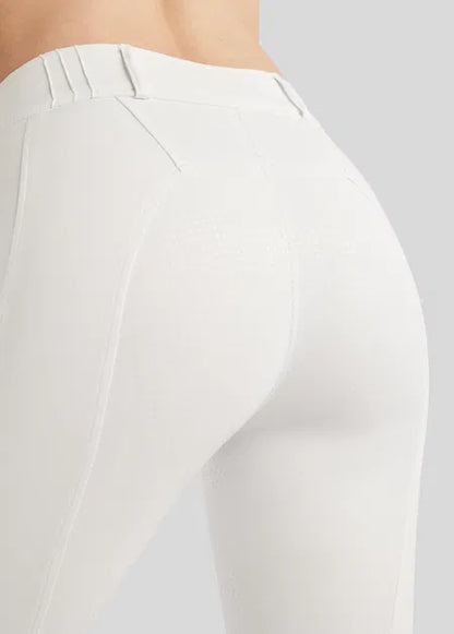 MoZuna REFINED Legging equitación con pintucks y Gun Metal Crystals F/G - Blanco