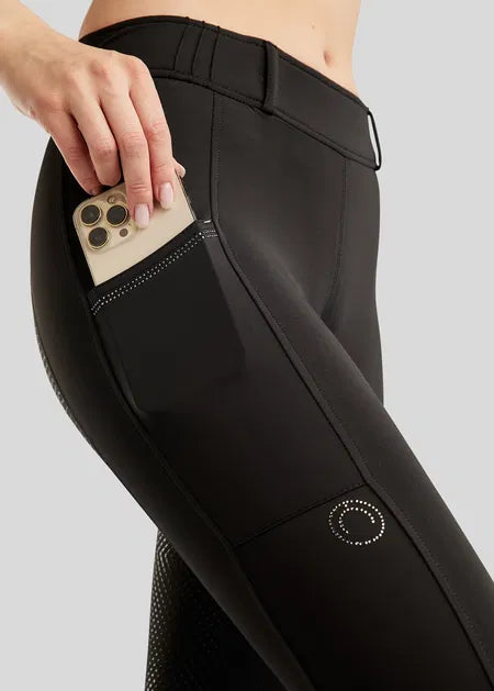 MoZuna REFINED Legging con Pintucks y Gun Metal Crystals F/G