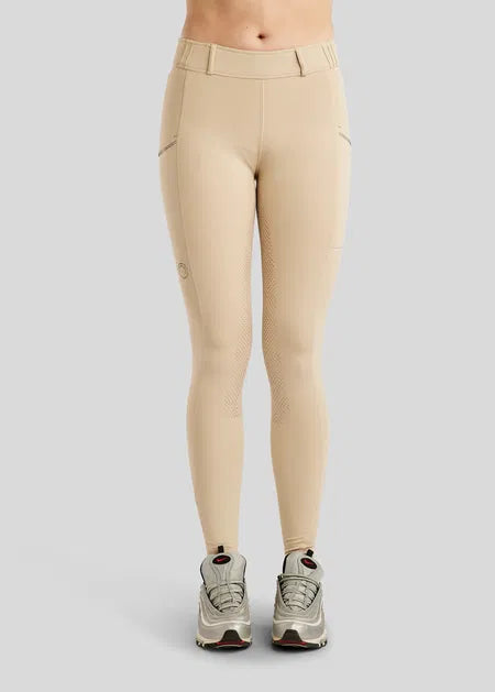 MoZuna REFINED Tights w. Pintucks and Gun Metal Crystals Warm Light Grey F/G