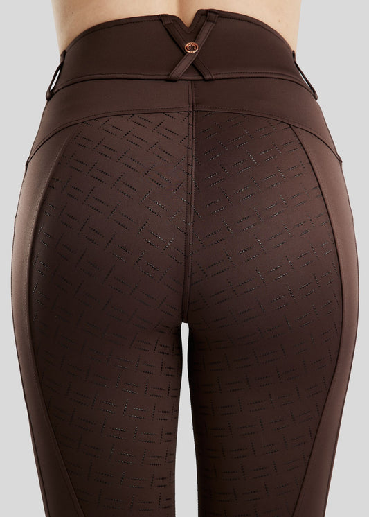 MoGlenda Legging con Rosegold Caviar Tape F/G - Brown