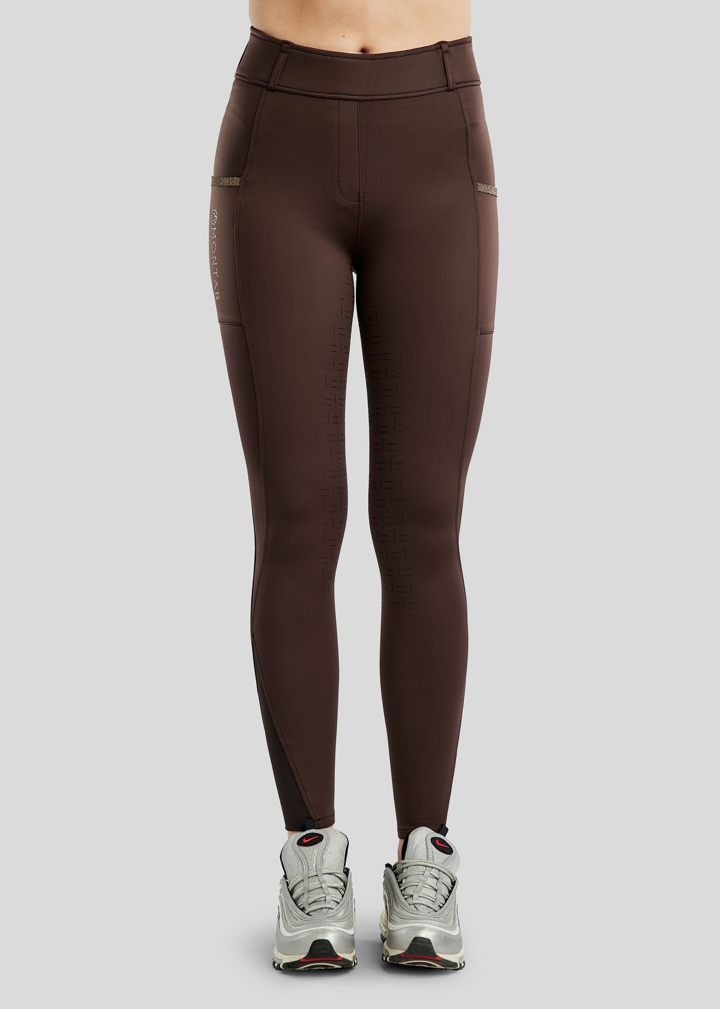 MoGlenda Legging con Rosegold Caviar Tape F/G - Brown