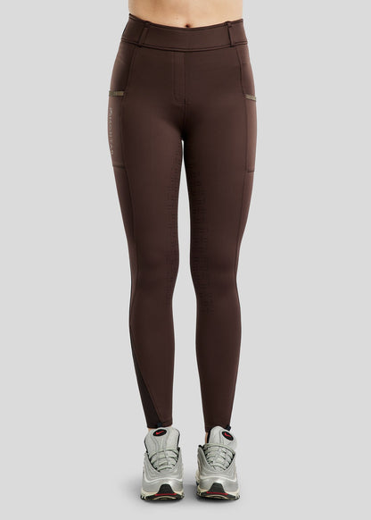 MoGlenda Legging con Rosegold Caviar Tape F/G - Brown