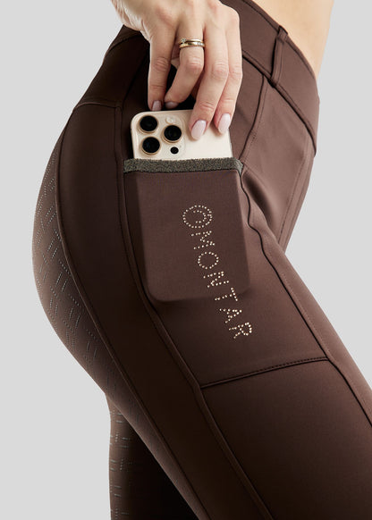 MoGlenda Legging con Rosegold Caviar Tape F/G - Brown