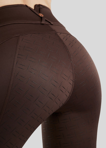 MoGlenda Legging con Rosegold Caviar Tape F/G - Brown