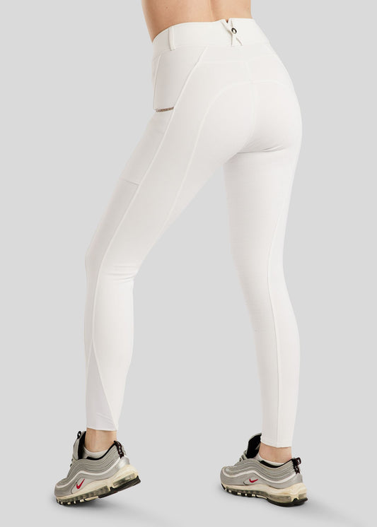 MoLila pantalón con detalles champagne F/G - Blanco