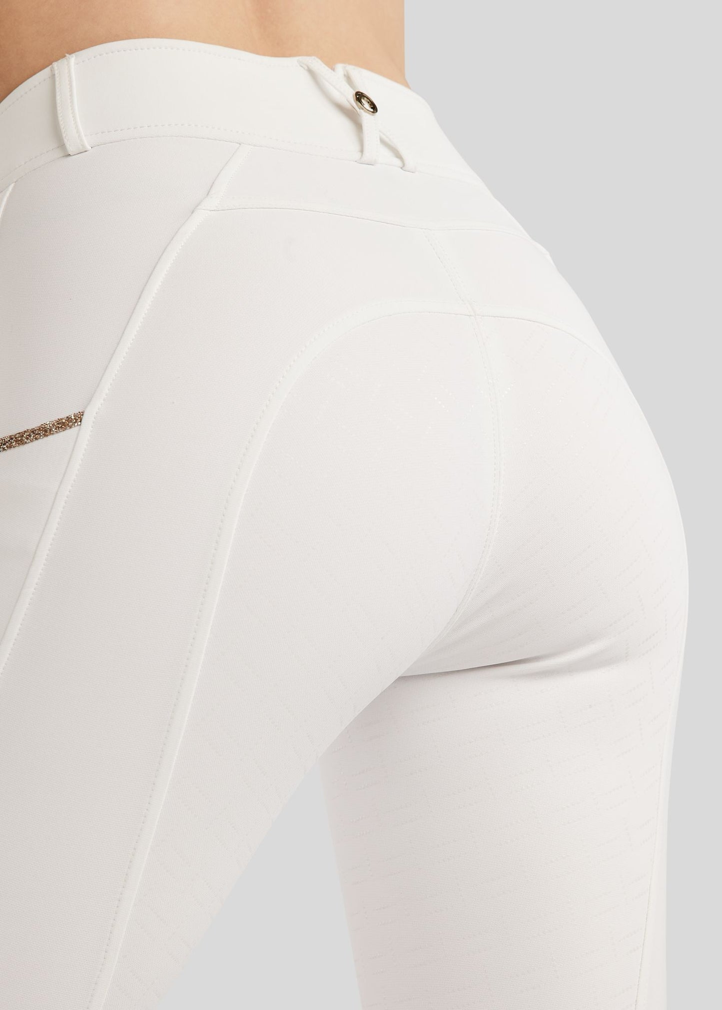 MoLila pantalón con detalles champagne F/G - Blanco
