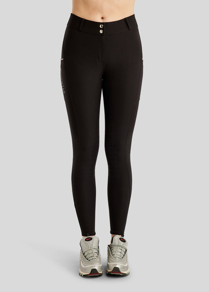MoLila pantalón con detalles champagne F/G - Negro