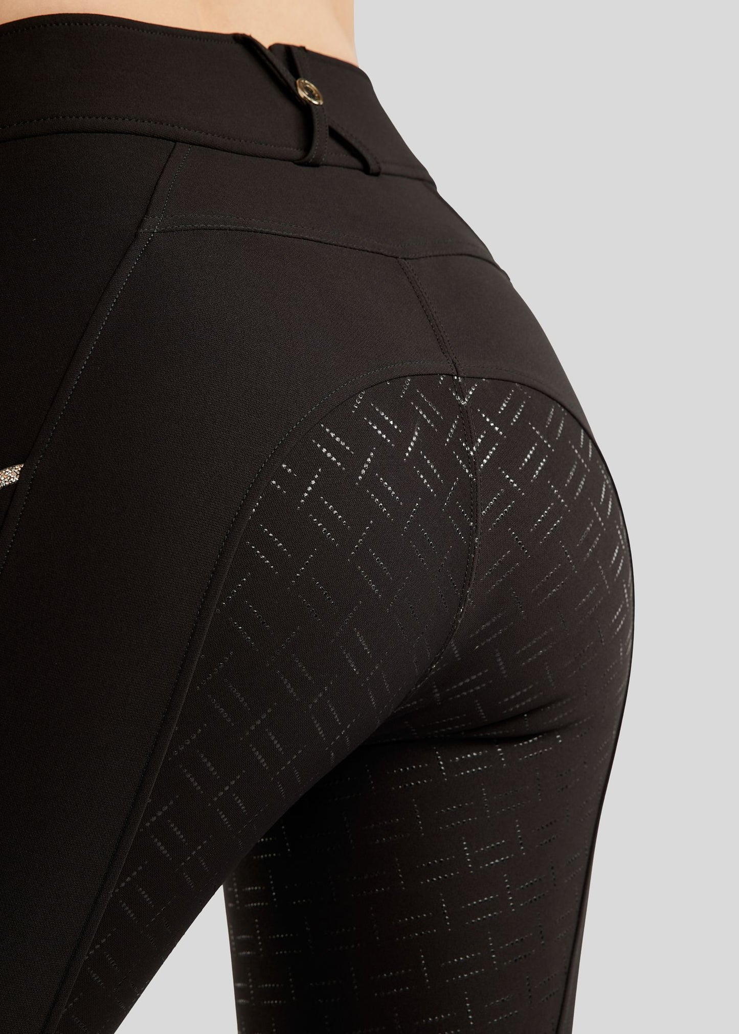 MoLila pantalón con detalles champagne F/G - Negro