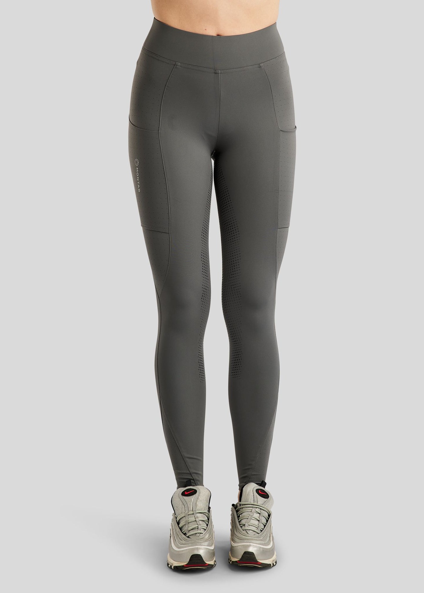 MoPaulina Legging Full Grip, Lasercut - Gris