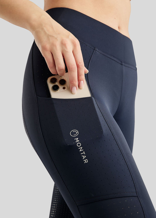 MoPaulina Legging Full Grip, Lasercut - Navy