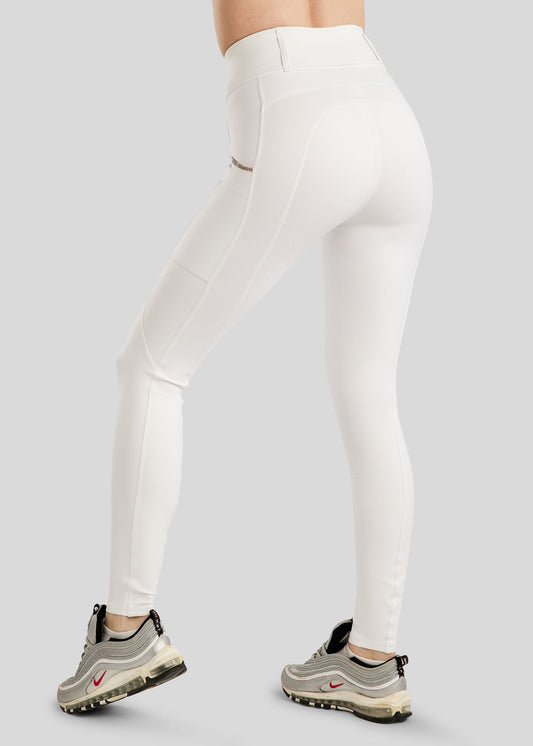 MoLila legging Montar con Champagne Crystals F/G - Blanco