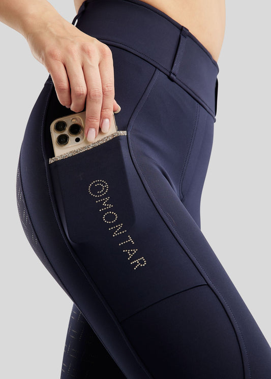 MoLila legging Montar con Champagne Crystals F/G - Navy