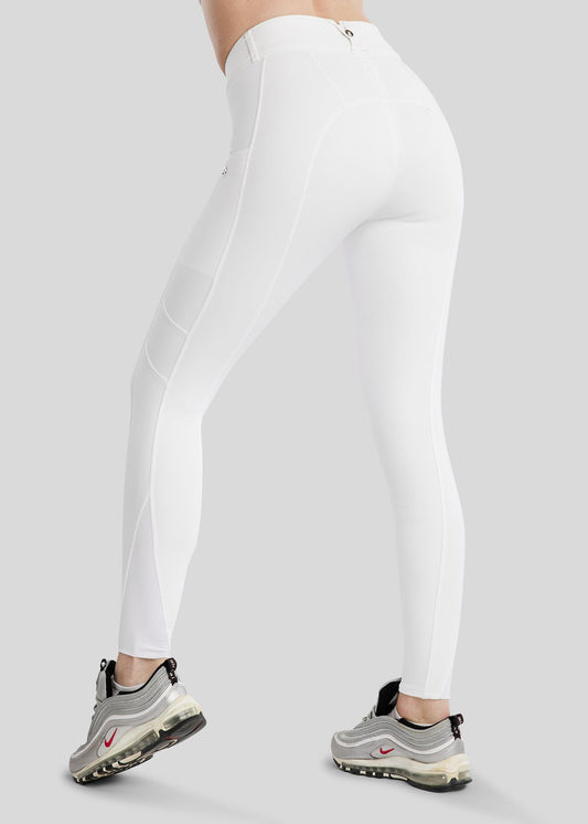 MoPhilipa pantalon Montar Champagne Logo Full Grip - Blanco